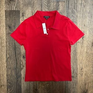 J Crew red polo shirt, size M, new with tag
